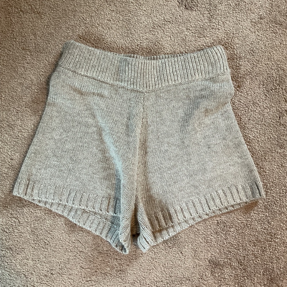 Women's High Waist Knit Shorts - Tan